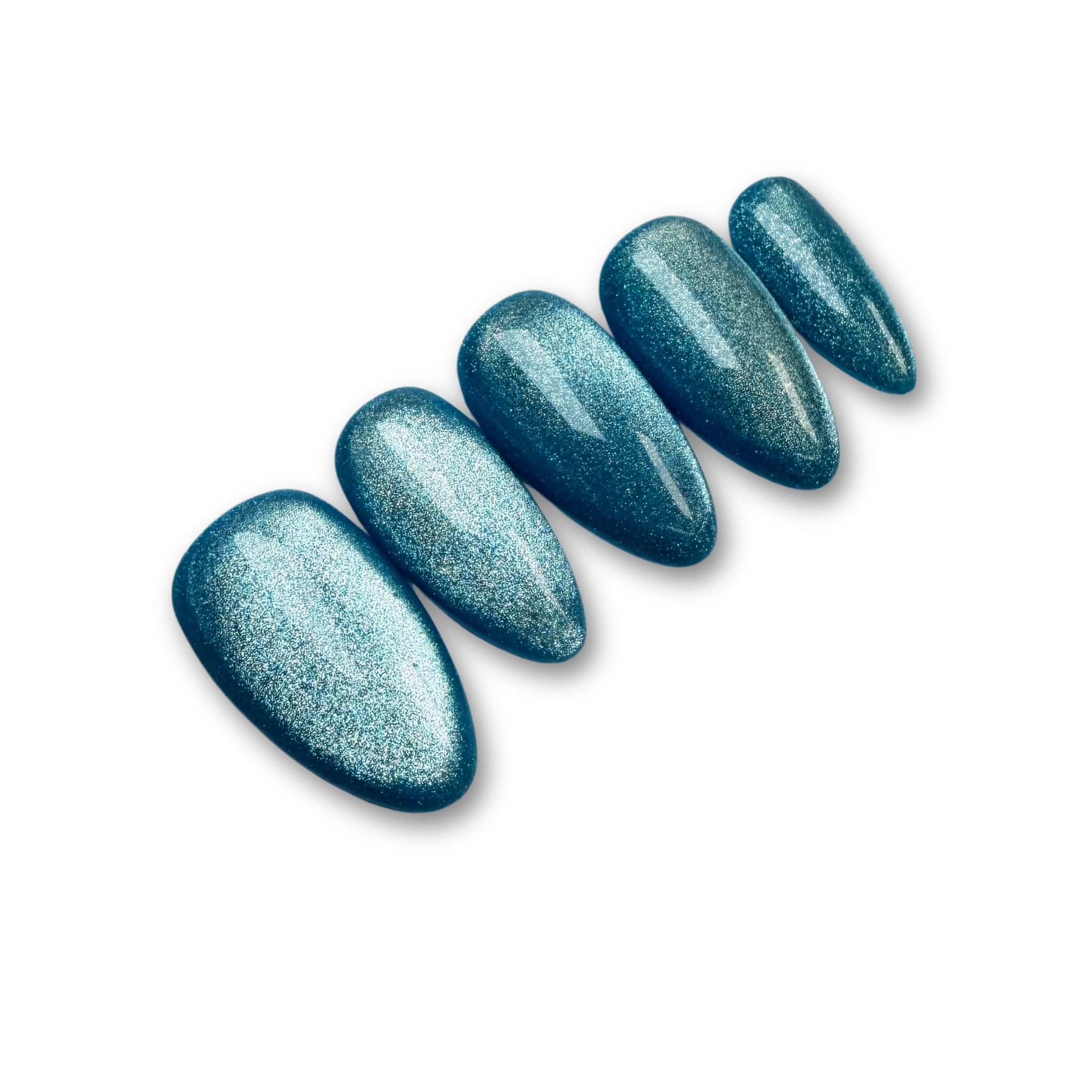💙 Azzurra Press On Nails Set (Cat Eye)