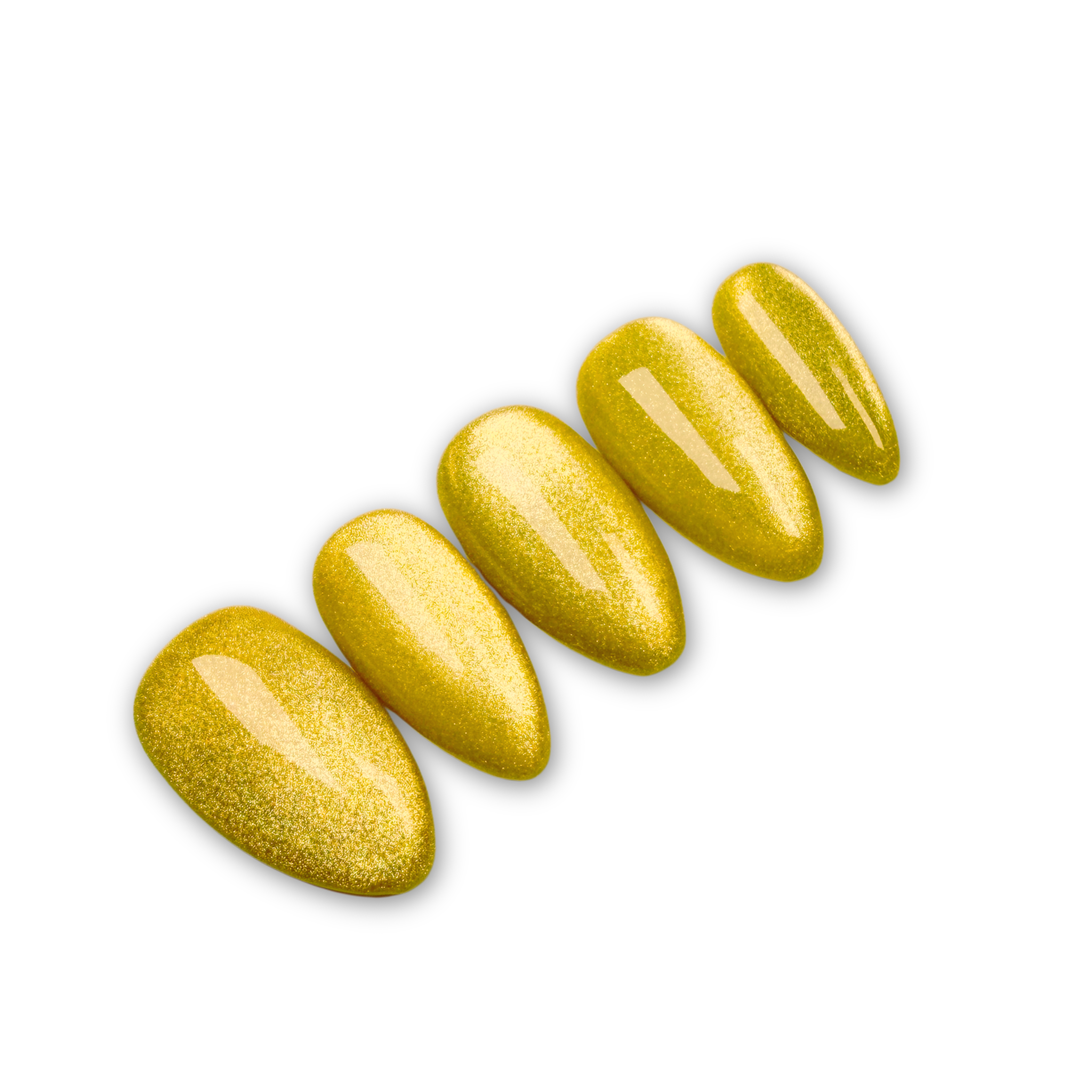 💛 Limonata Press On Nails Set (Yellow Cat Eye)